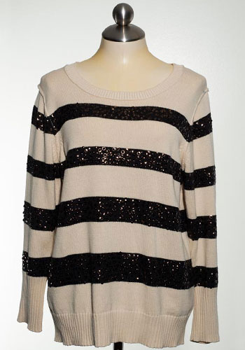 Fashion of Goodwill - Director’s Cut Monochrome J Crew Sequined Striped Sweater