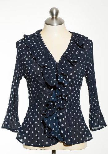 Fashion of Goodwill - Sweeten the Spots Ruffled Polka Dot Jaipur Blouse