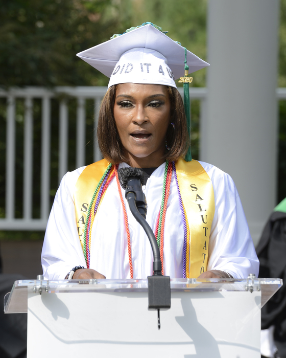 Salutatorian Tahira address the Goodwill Excel Center class of 2020