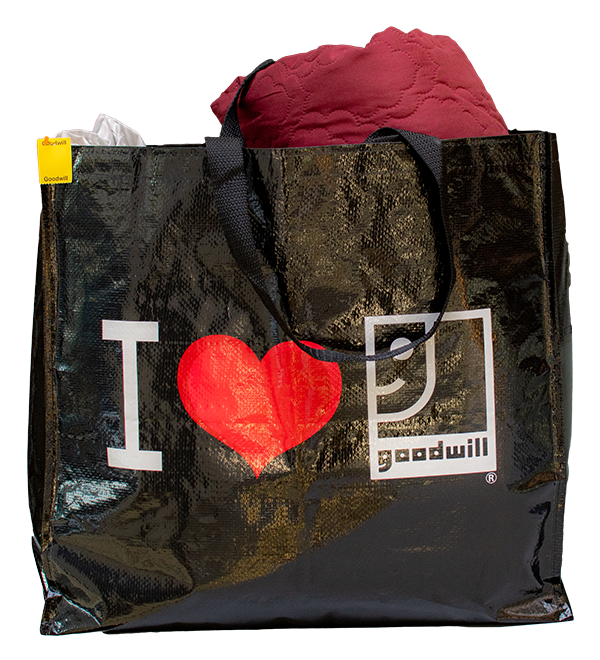 Receive this Goodwill reusable bag with your donation of $75 or more before the end of the year.