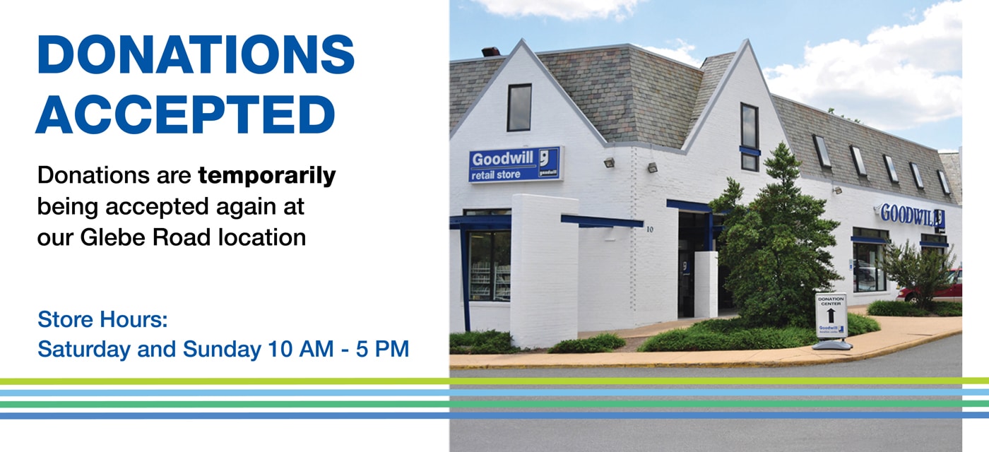 Glebe Road is now temporarily accepting donations.