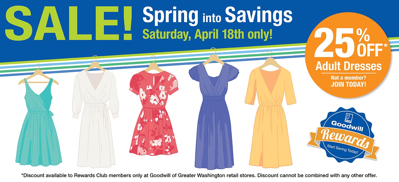 Spring into Savings Sale! 25% off adult dresses.