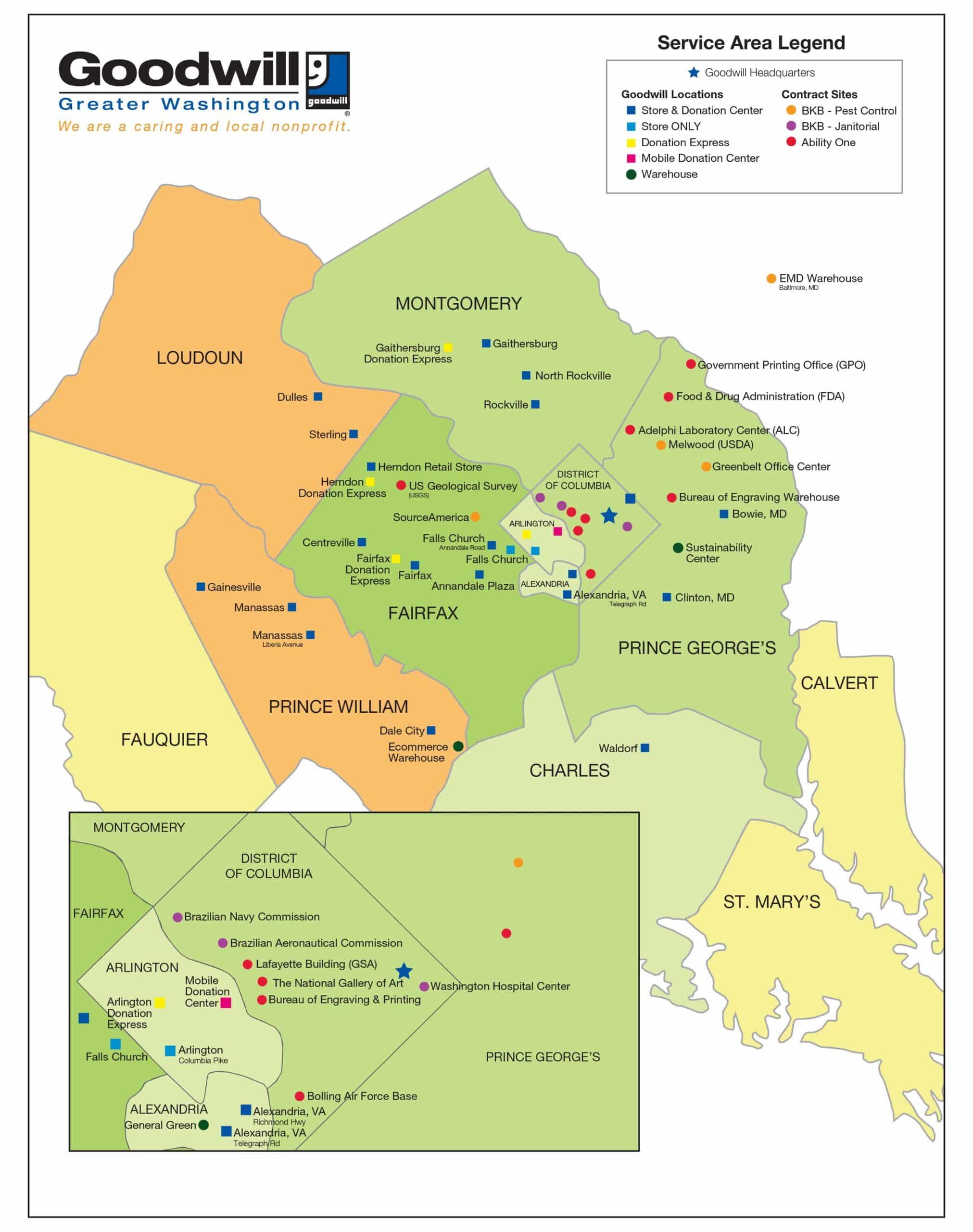 Goodwill of Greater Washington service area