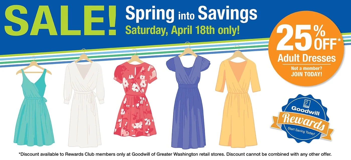 Spring into Savings Sale! 25% off adult dresses.