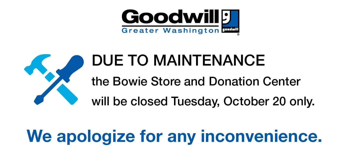 Bowie store and donation center temporarily closed Tuesday, 10/20